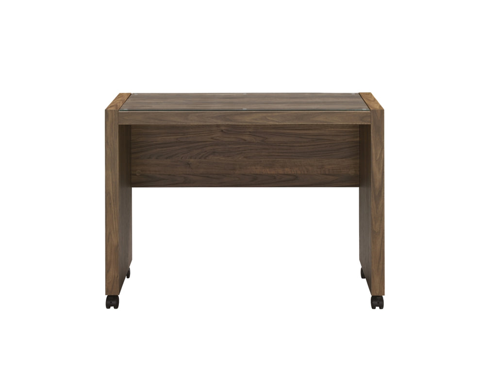 Luetta Country Rustic Rectangular Mobile Return with Casters Aged Walnut