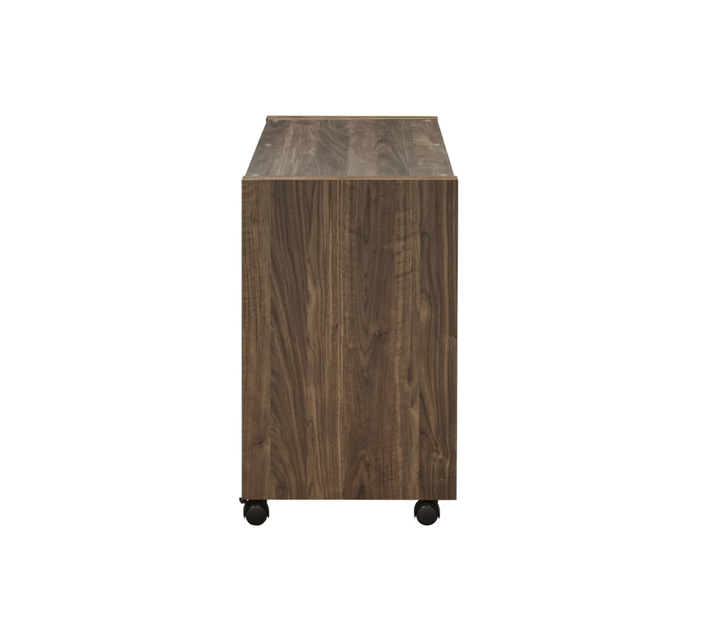 Luetta Country Rustic Rectangular Mobile Return with Casters Aged Walnut