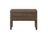 Luetta Country Rustic Rectangular Mobile Return with Casters Aged Walnut