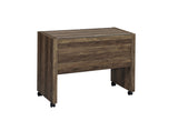 Luetta Country Rustic Rectangular Mobile Return with Casters Aged Walnut