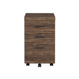 Luetta Country Rustic 3-drawer Mobile Storage Cabinet with Casters Aged Walnut