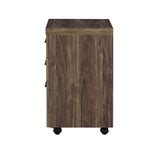 Luetta Country Rustic 3-drawer Mobile Storage Cabinet with Casters Aged Walnut