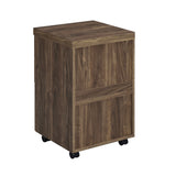 Luetta Country Rustic 3-drawer Mobile Storage Cabinet with Casters Aged Walnut