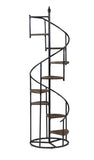 Casual 8-shelf Staircase Bookcase Rustic Brown and Black