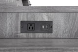 Jamara Country Rustic L-shape Office Desk with Power Outlet Weathered Grey