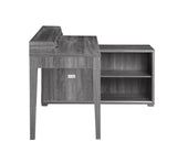 Jamara Country Rustic L-shape Office Desk with Power Outlet Weathered Grey