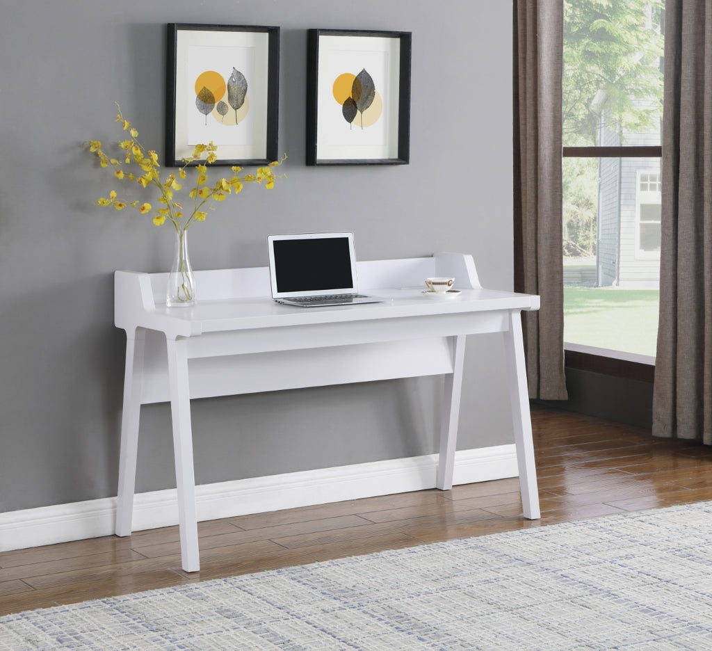 Paiter Modern Writing Desk with Power Outlet White