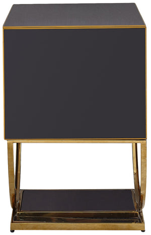 Alyssa Stainless Steel Contemporary  Side Table - 28" W x 18" D x 28" H