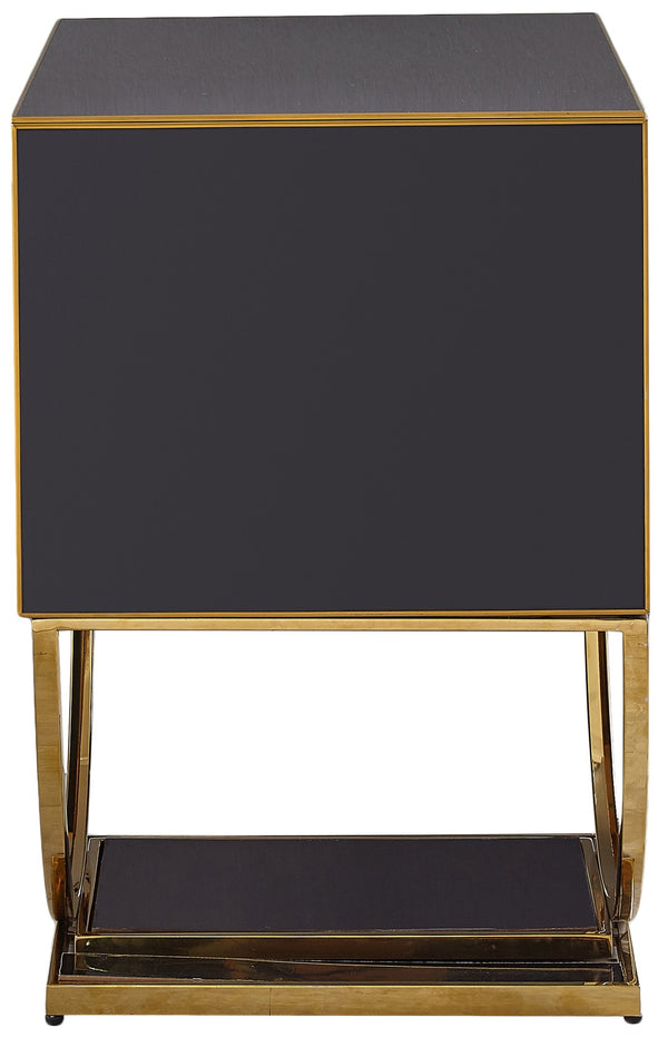 Alyssa Stainless Steel Contemporary  Side Table - 28" W x 18" D x 28" H