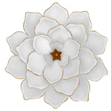 Sagebrook Home Contemporary Metal 20"  Multi-layer Flower Wall Deco, White/gol 15808-03 White Metal