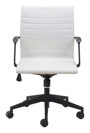 Zuo Modern Stacy 100% Polyurethane, Steel, Nylon Modern Commercial Grade Office Chair White, Black 100% Polyurethane, Steel, Nylon