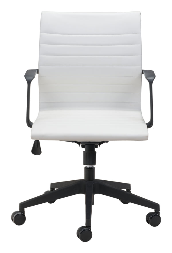 Zuo Modern Stacy 100% Polyurethane, Steel, Nylon Modern Commercial Grade Office Chair White, Black 100% Polyurethane, Steel, Nylon