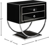 Alyssa Engineered Wood / Stainless Steel Contemporary  Side Table - 28" W x 18" D x 28" H