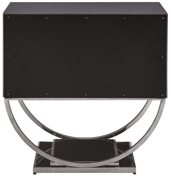 Alyssa Engineered Wood / Stainless Steel Contemporary  Side Table - 28" W x 18" D x 28" H