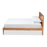 Baxton Studio Marana Modern and Rustic Natural Oak and Pine Finished Wood King Size Platform Bed