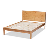 Baxton Studio Marana Modern and Rustic Natural Oak and Pine Finished Wood King Size Platform Bed