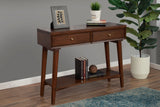 Alpine Furniture Flynn Console Table, Walnut 966WAL-63 Walnut Mahogany Solids & Okoume Veneer 42 x 14 x 33