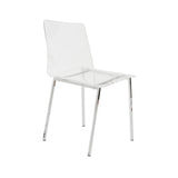 Chloe Side Chair in Clear Acrylic with Chrome Legs - Set of 2