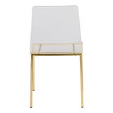 Chloe Side Chair in Clear Acrylic with Matte Brushed Gold Legs - Set of 2