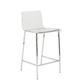Chloe Counter Stool in Clear with Chrome Legs - Set of 2