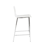 Chloe Counter Stool in Clear with Chrome Legs - Set of 2