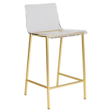 Chloe Counter Stool in Clear Acrylic with Matte Brushed Gold Legs - Set of 2