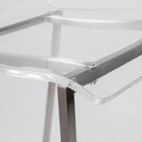 Chloe Counter Stool in Clear Acrylic with Brushed Aluminum Legs - Set of 2