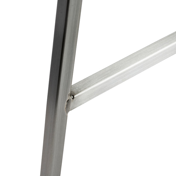 Chloe Counter Stool in Clear Acrylic with Brushed Aluminum Legs - Set of 2