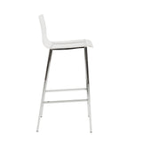 Chloe Bar Stool in Clear with Chrome Legs - Set of 2