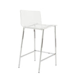 Chloe Bar Stool in Clear with Chrome Legs - Set of 2