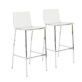 Chloe Bar Stool in Clear with Chrome Legs - Set of 2