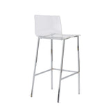 Chloe Bar Stool in Clear with Chrome Legs - Set of 2