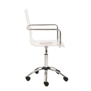 Chloe Office Chair in Clear with Chromed Steel Base