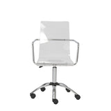 Chloe Office Chair in Clear with Chromed Steel Base