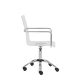 Chloe Office Chair in Clear with Chromed Steel Base