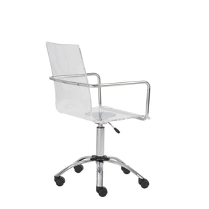 Chloe Office Chair in Clear with Chromed Steel Base