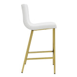 Scott Counter Stool in White and Matte Brushed Gold Legs - Set of 2