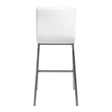 Scott Counter Stool in White and Brushed Stainless Steel - Set of 2