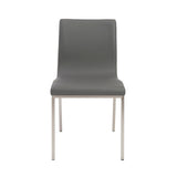 Scott Side Chair in Gray with Brushed Stainless Steel Legs - Set of 2