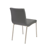 Scott Side Chair in Gray with Brushed Stainless Steel Legs - Set of 2
