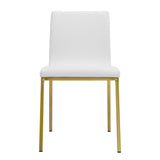 Scott Side Chair in White with Matte Brushed Gold Legs - Set of 2