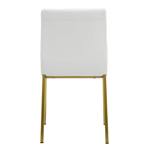 Scott Side Chair in White with Matte Brushed Gold Legs - Set of 2