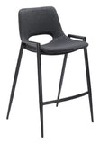 English Elm EE2703 100% Polyurethane, Plywood, Steel Modern Commercial Grade Counter Chair Set - Set of 2 Black 100% Polyurethane, Plywood, Steel