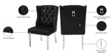 Suri Velvet / Stainless Steel / Engineered Wood / Foam Contemporary Black Velvet Dining Chair - 22.5" W x 26.5" D x 40.5" H