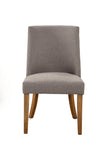Alpine Furniture KensingtonSet of 2 Upholstered Parson Chairs, Dark Grey 2668-12 Reclaimed Natural Solid Pine and Plywood 21 x 22 x 36