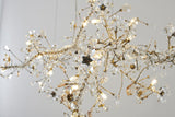 Bethel Gold Chandelier in Stainless Steel & Crystal