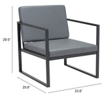 English Elm EE2762 100% Polyurethane, Plywood, Steel Modern Commercial Grade Arm Chair Gray, Black 100% Polyurethane, Plywood, Steel