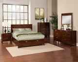 Alpine Furniture Carmel Eastern King Storage Bed, Cappuccino JR-07EK Cappuccino Select Solids and Veneer 80 x 85 x 46