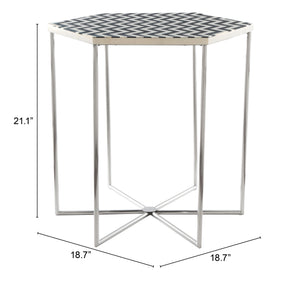 Zuo Modern Forma MDF, Steel Modern Commercial Grade Side Table Multicolor, Silver MDF, Steel