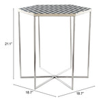 Zuo Modern Forma MDF, Steel Modern Commercial Grade Side Table Multicolor, Silver MDF, Steel